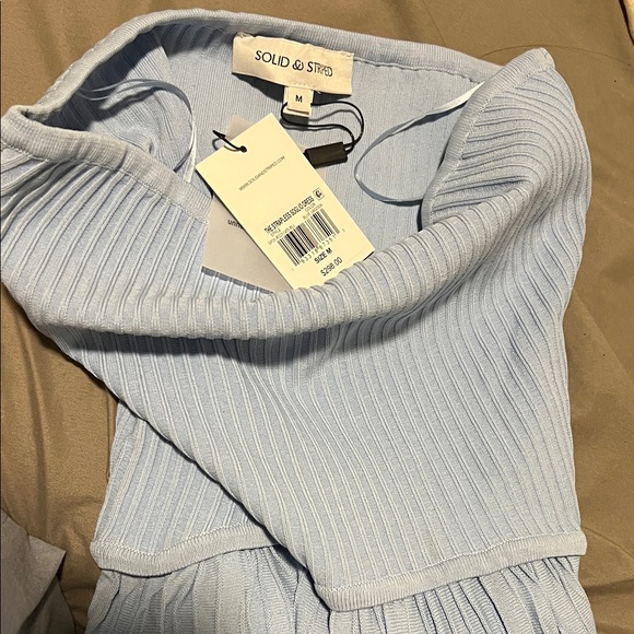 Solid & Striped Blue Strapless Ribbed Maxi Dress, Size M - Picture 3 of 3